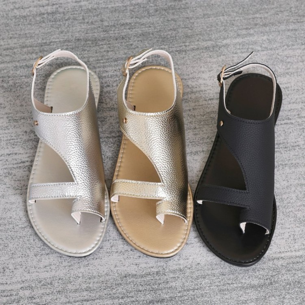 여성 미니멀리스트  thong 샌들 PU 가죽 오픈토  - Thong Flat Sandal 리뷰 및 가격
